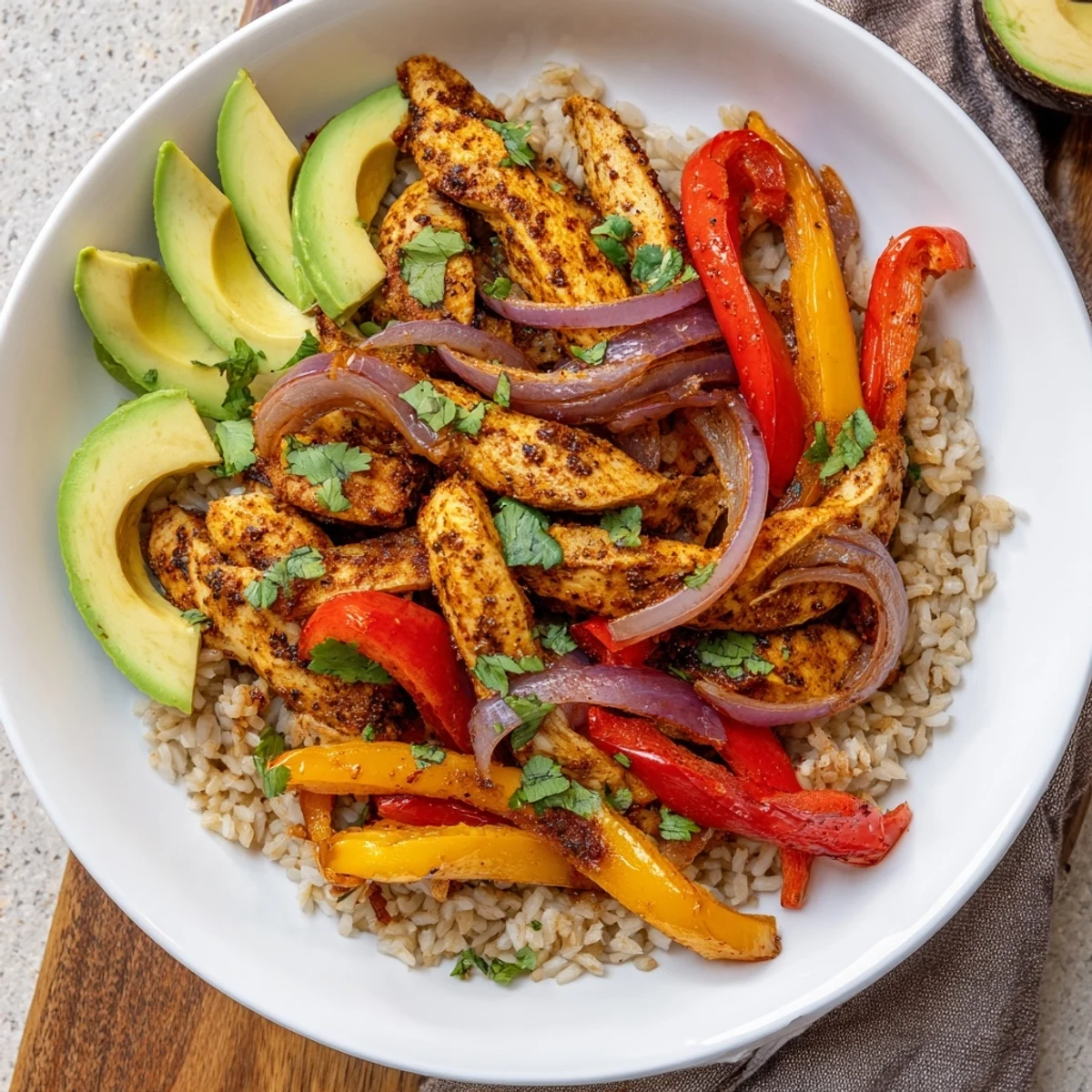 Vibrant image of Make-Ahead Chicken Fajita Meal Prep Bowls ready for a week of healthy lunches.