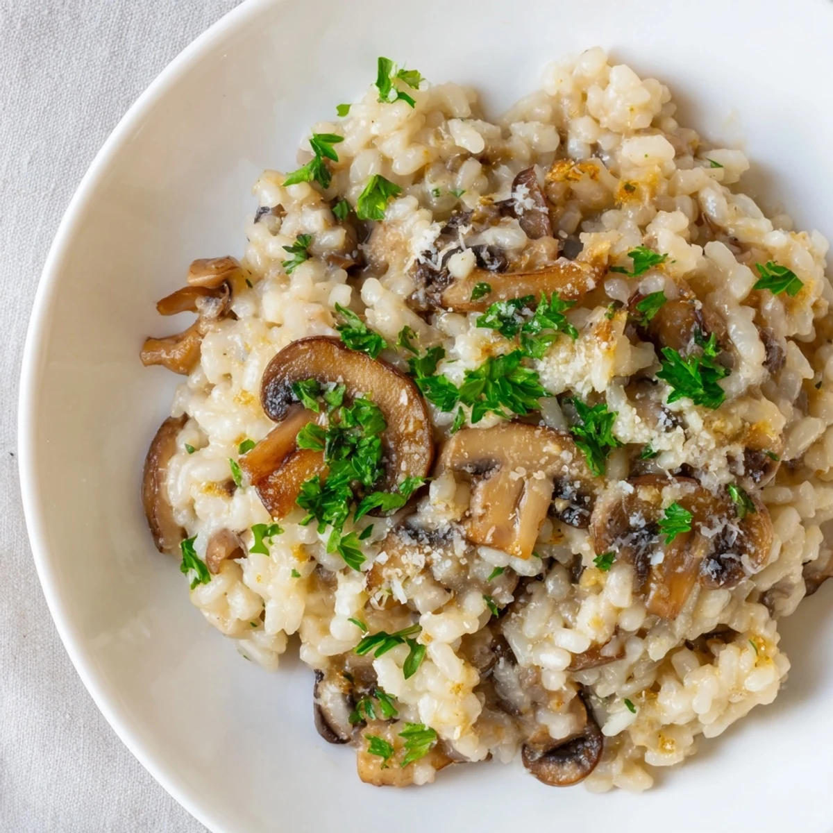Grated Parmesan cheese adds the finishing touch to this creamy, golden Stove-Top Creamy Risotto.