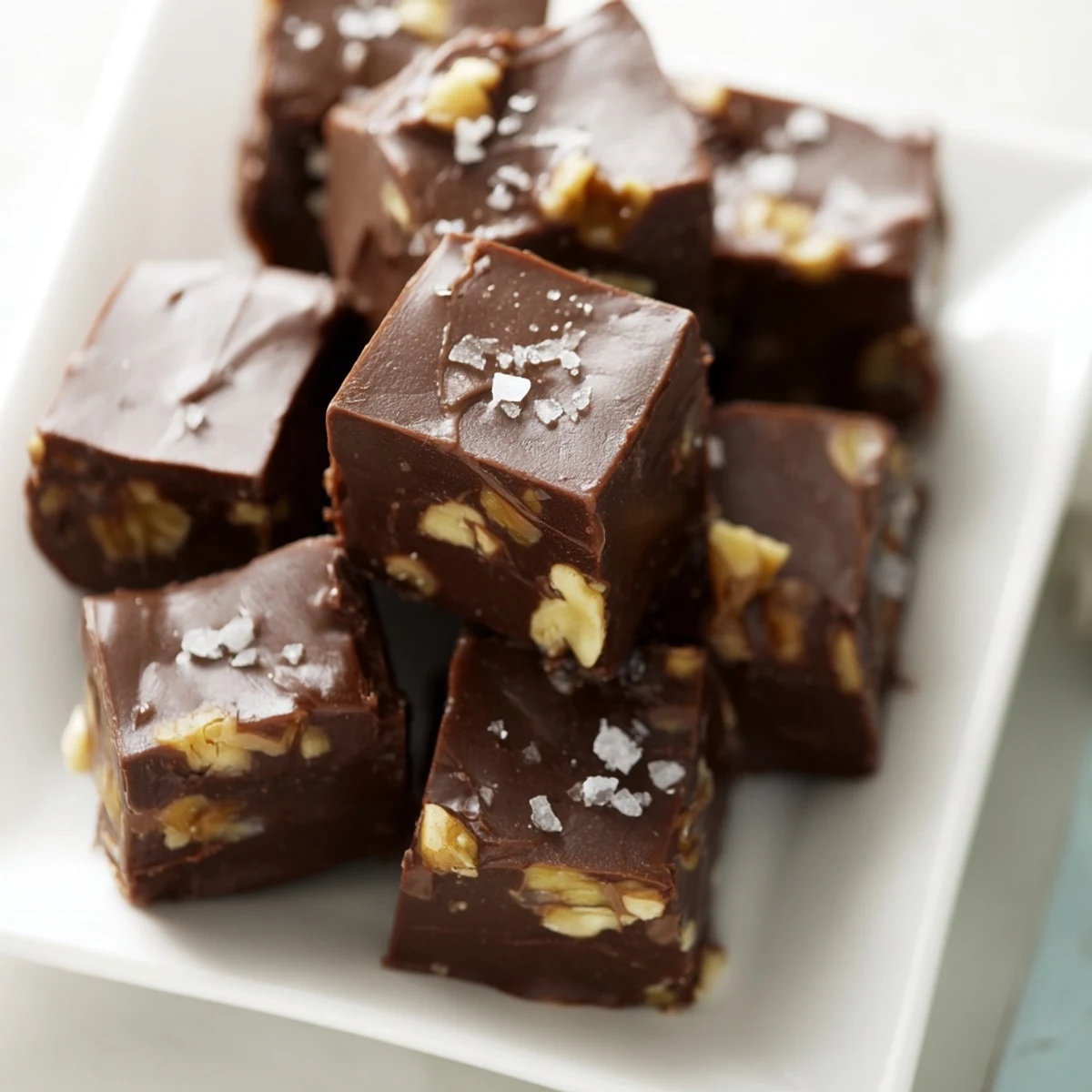 This close-up shows rich, dark Easy Chocolate Fudge, ideal for gifting or a satisfying dessert.