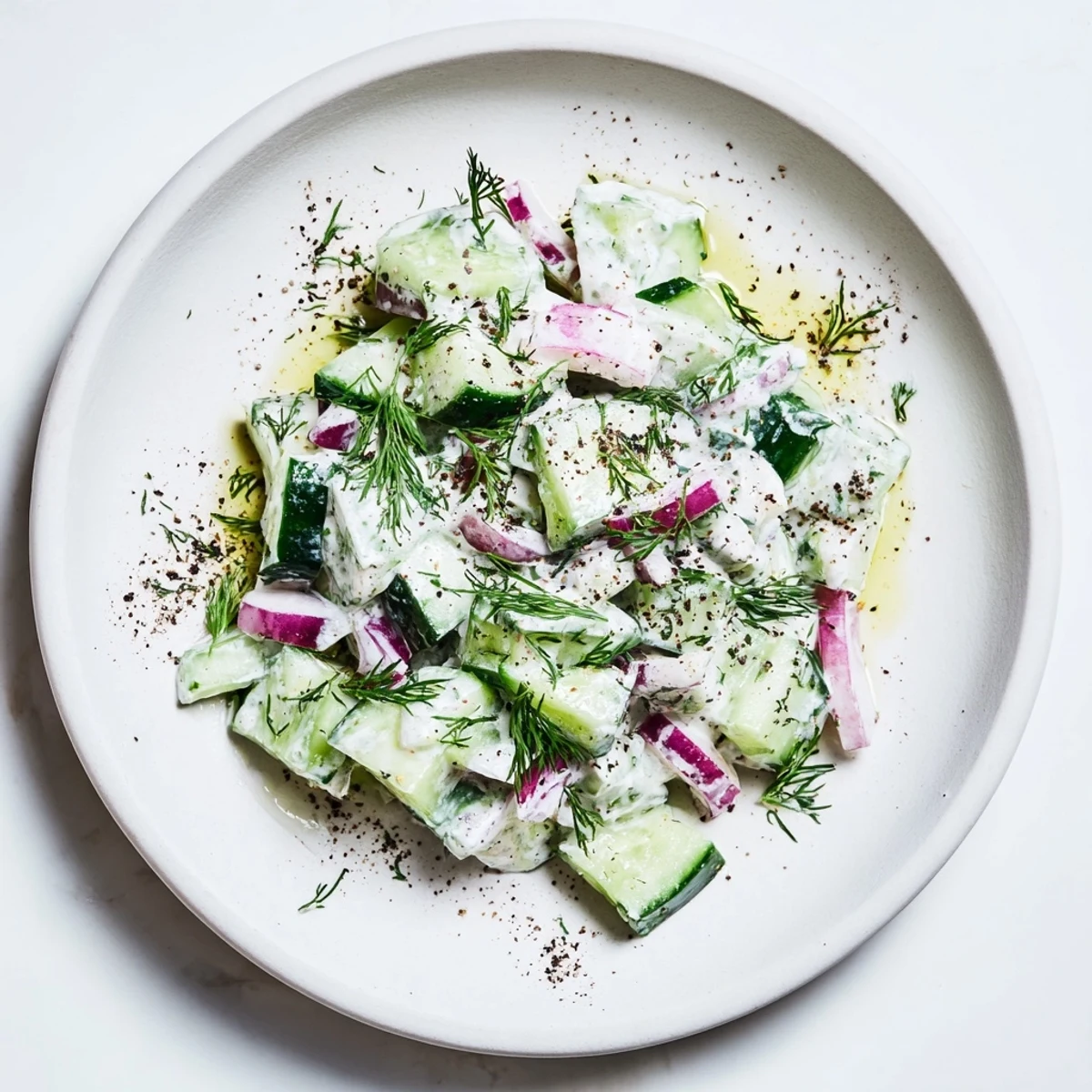Cooling, fresh and flavorful, this Cucumber and Greek Yogurt Tzatziki Salad looks utterly delicious.