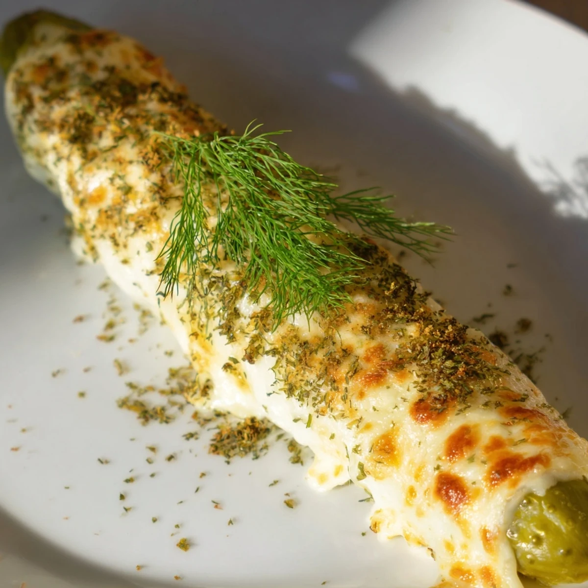 See perfectly rolled and melted cheese, each encapsulating a pickle, forming delicious Melted Cheese Pickle Rolls.