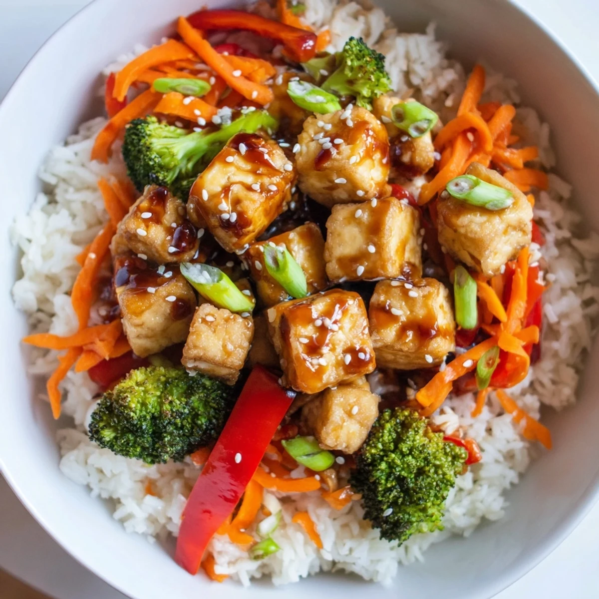 Honey Garlic Tofu Bowls