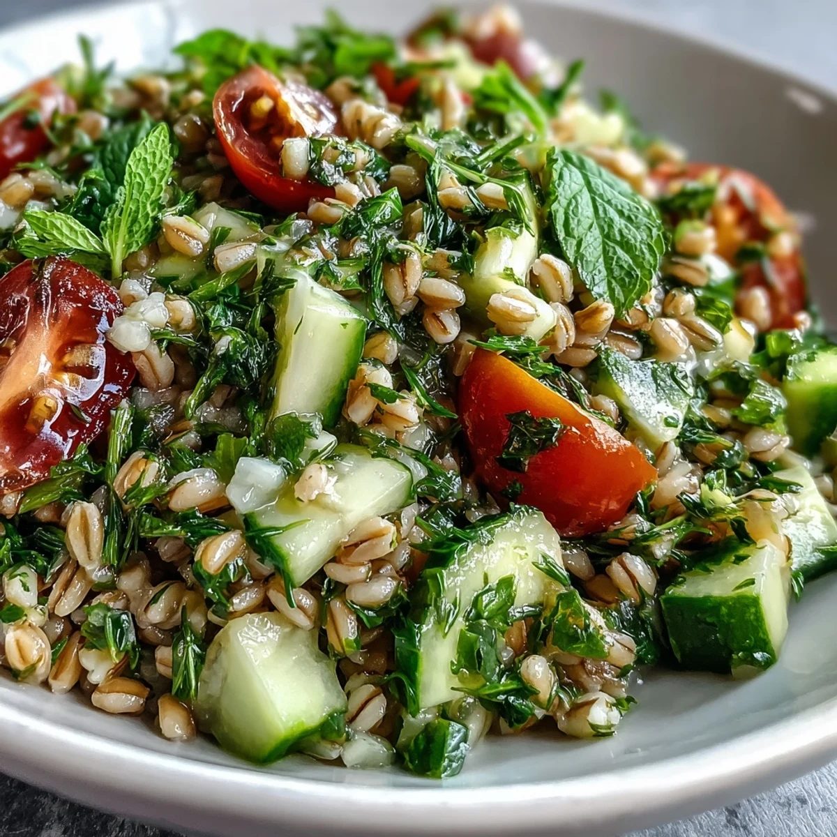 A vibrant Barley and Herb Salad bursting with fresh flavors, perfect for a summer picnic.