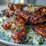 Honey Garlic Chicken Wings & Rice