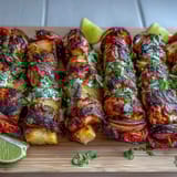 Grilled Pineapple Chicken Skewers with juicy chicken and sweet caramelized pineapple on skewers, perfect for summer barbecues and tropical flavor lovers.
