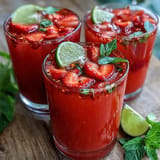 Cool, non-alcoholic Strawberry Chili Limeade Mocktail, perfect for a summer afternoon.