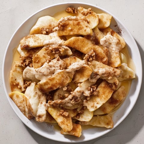 Warm, bubbling Baked Apple Slices with cinnamon and brown sugar, ready to be enjoyed.