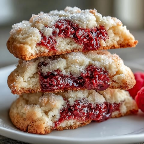 Soft Chewy Raspberry Sugar Cookies on a wire rack with a sparkly sugar coating and bright berry bursts.