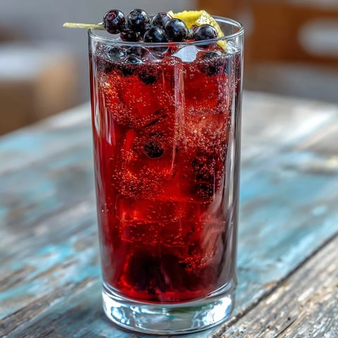 Fresh, deep ruby Black Currant Rum Liqueur poured into a small glass, showcasing its rich berry color and smooth Jamaican rum infusion.