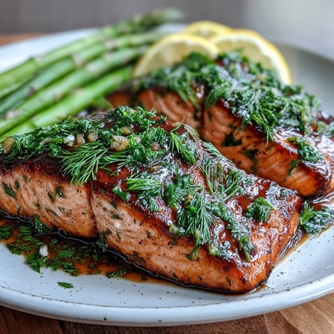 Golden brown Marry Me Salmon fillets with fresh dill and lemon slices on a baking sheet.