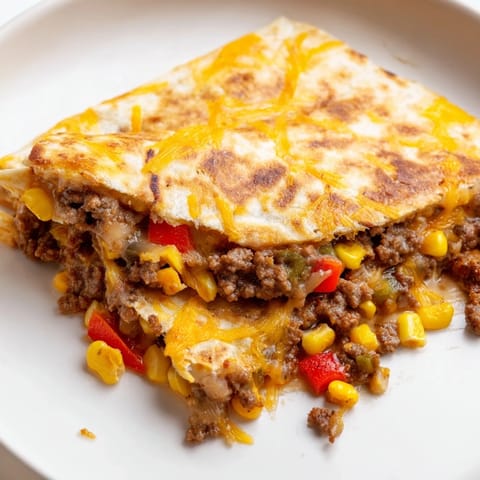 Close-up of baked sheet pan quesadillas, overflowing with cheese and perfectly browned tortillas.