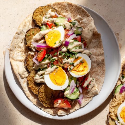 Sabich pita eggplant tahini