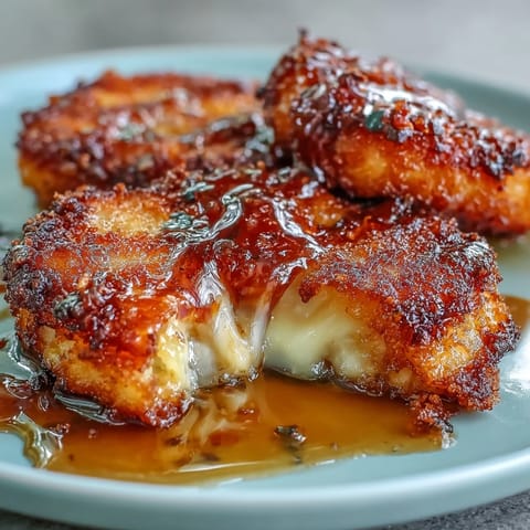 Eight crispy Chīzu Imomochi dumplings arranged on a white plate, ready to be served.