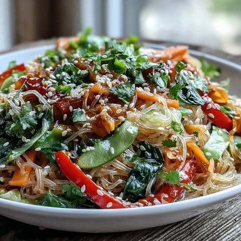 Vibrant low-carb Shirataki Noodle Bowl filled with crisp vegetables, drizzled in a fragrant ginger sauce for an easy dinner.
