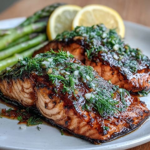 Perfectly flaky Marry Me Salmon with roasted asparagus and cherry tomatoes for a healthy dinner.