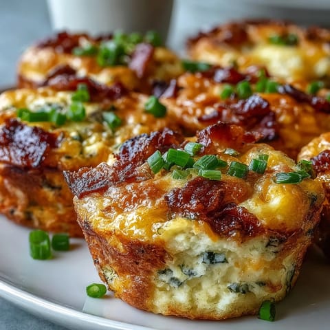 Golden-baked Ranch Bacon Breakfast Egg Bites rise in a muffin tin, packed with melted cheddar cheese.