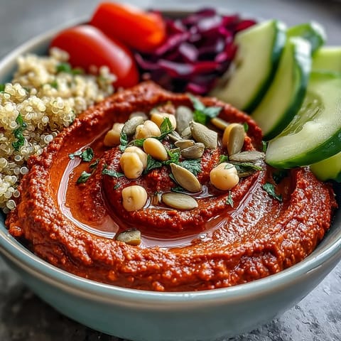 Vegan Roasted Red Pepper Hummus