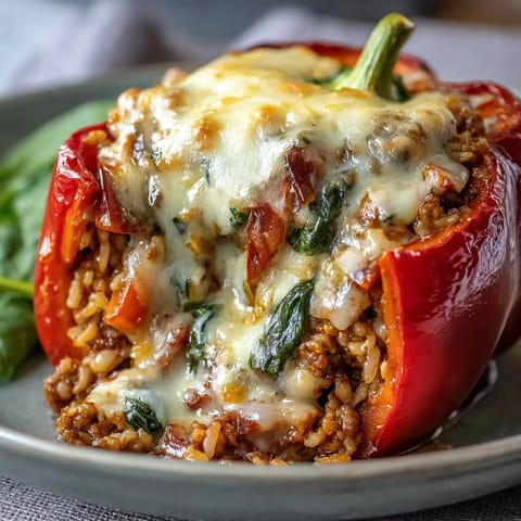 A vibrant dish of turkey and veggie stuffed bell peppers, showcasing colorful peppers filled with lean meat and fresh vegetables.  
