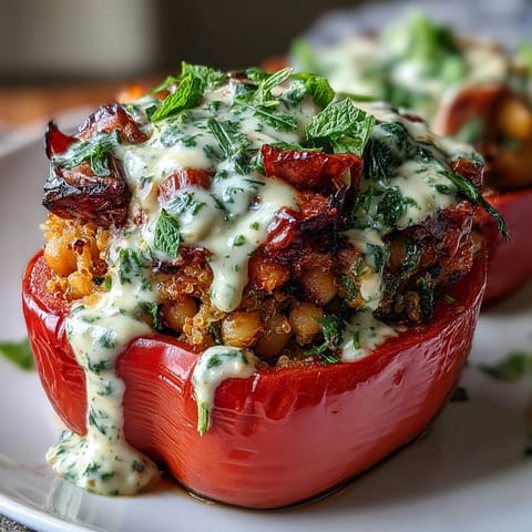 Vegan Mediterranean Chickpea Peppers