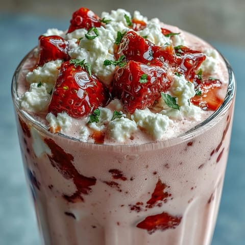 Cottage Cheese Strawberry Smoothie