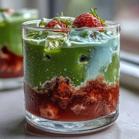 Iced Strawberry Matcha Latte