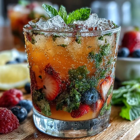 A vibrant lemonade bar with pitchers of classic lemonade surrounded by bowls of fresh fruit and herb mix-ins for DIY summer drinks.