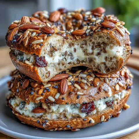 Protein bagels with Greek yogurt and everything seasoning, soft and chewy, baked golden brown with classic savory topping.  