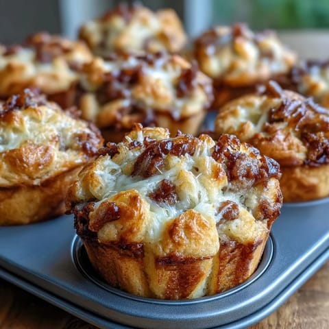 Cozy mini shepherds pies baked in muffin tins, featuring golden mashed potato topping over savory ground beef filling.
