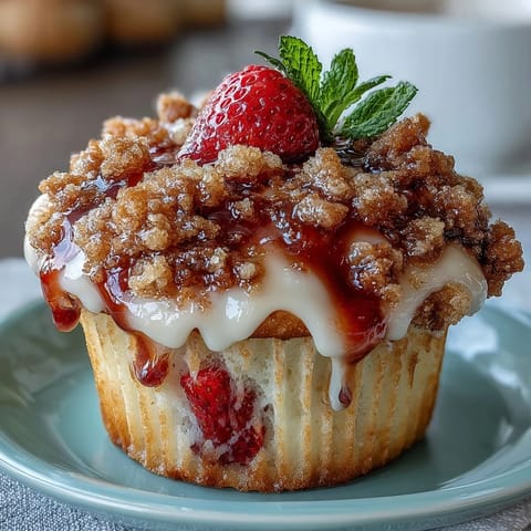 Strawberry Muffins Crumble Topping