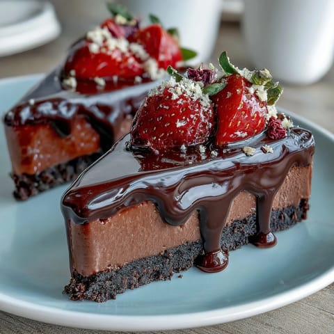 2. Decadent viral Dubai-inspired chocolate bark with swirls of dark and white chocolate, garnished with juicy strawberries, crunchy pistachios, and edible gold leaf.