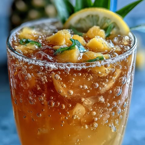 Refreshing Mango Pineapple Sparkling Lemonade, ready for graduation day celebration.