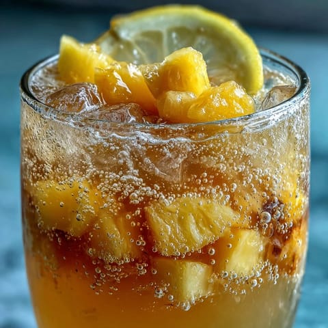 Vibrant Grad Party Punch overflowing with fruity mango and pineapple.