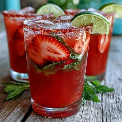 Refreshing Strawberry Chili Limeade Mocktail with vibrant berries and a zesty kick.