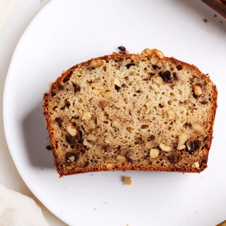Freshly baked Simple Banana Bread, showcasing a tender crumb and optional chocolate chips or nuts.