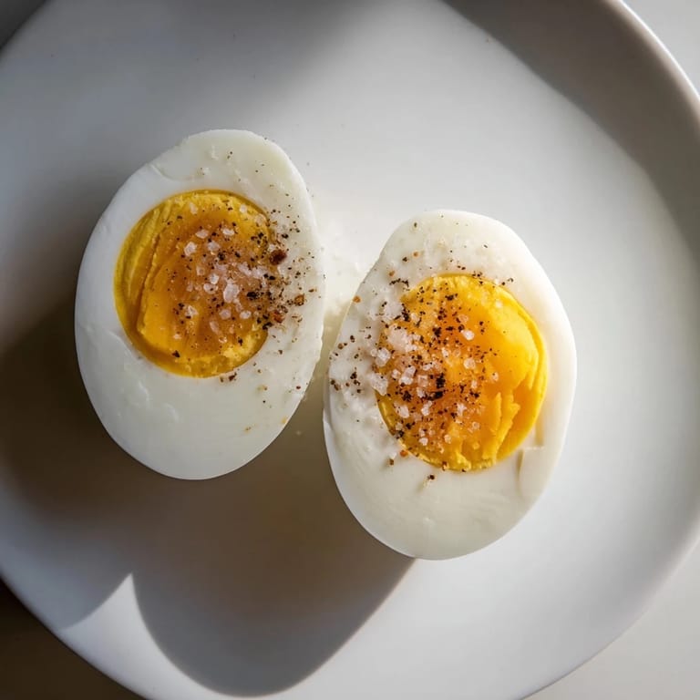 Perfect hard-boiled eggs in a bowl, showcasing the easy peeling technique for a quick breakfast.