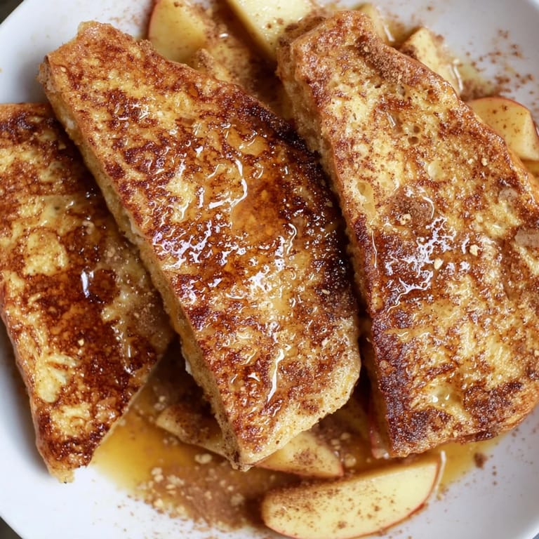 Golden Baked Apple Slices, glistening with caramelized brown sugar, perfect for a cozy dessert occasion.