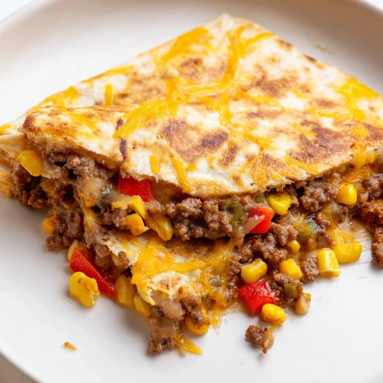 Close-up of baked sheet pan quesadillas, overflowing with cheese and perfectly browned tortillas.
