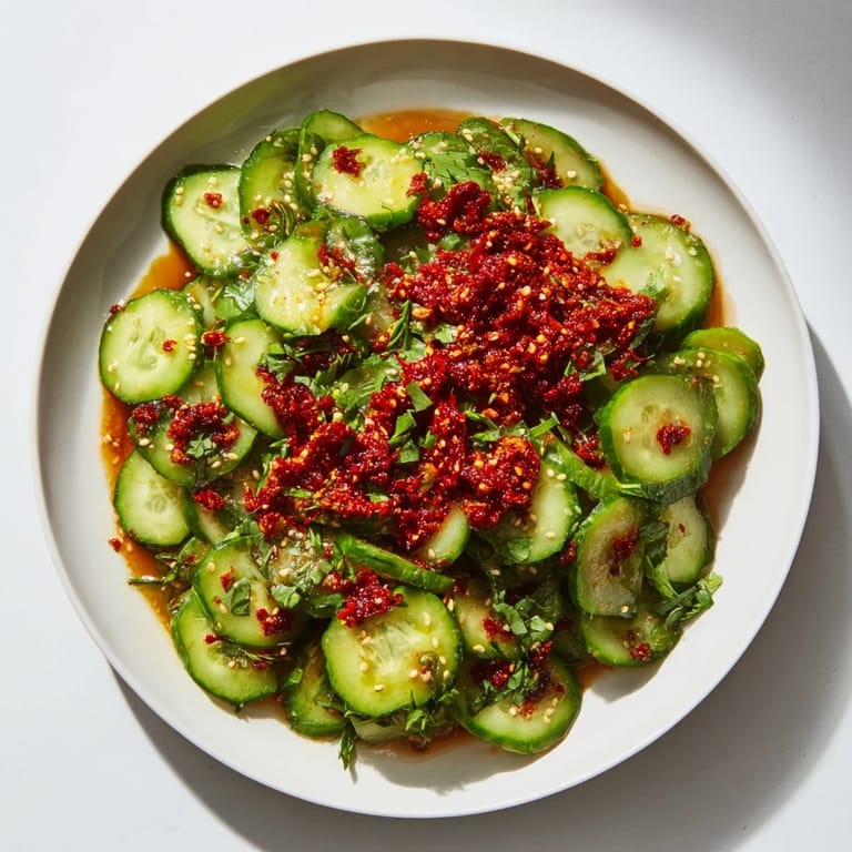 Vibrant and refreshing, this Cucumber Shaker Salad features crisp cucumbers with a zesty sesame dressing.