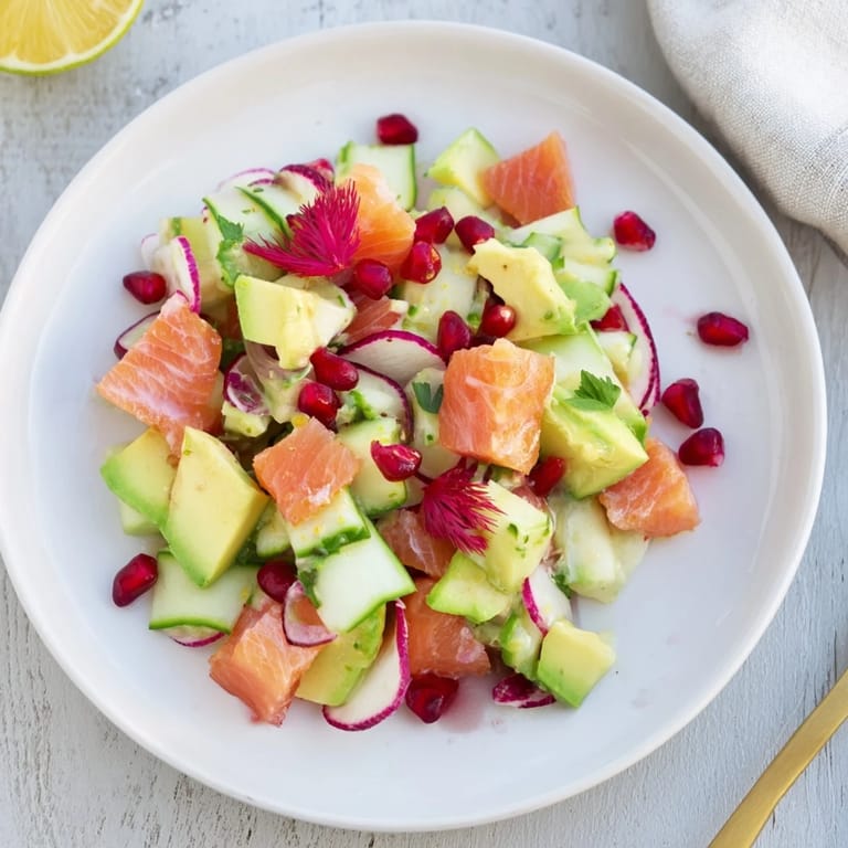 Vibrant Cucumber and Tinned Fish Salad, layered with fresh herbs and sardines, a light meal.