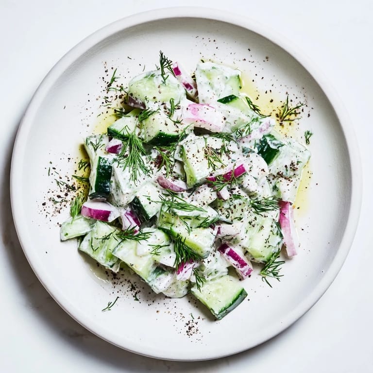 Cooling, fresh and flavorful, this Cucumber and Greek Yogurt Tzatziki Salad looks utterly delicious.