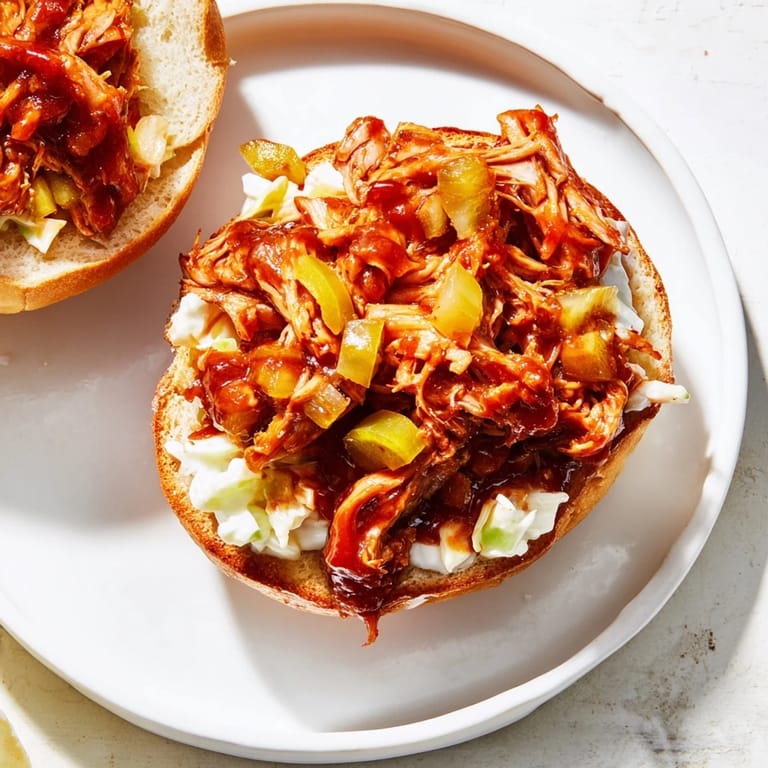 Close-up of hearty BBQ jackfruit sliders, smoky and saucy, ready for a satisfying, plant-based meal.