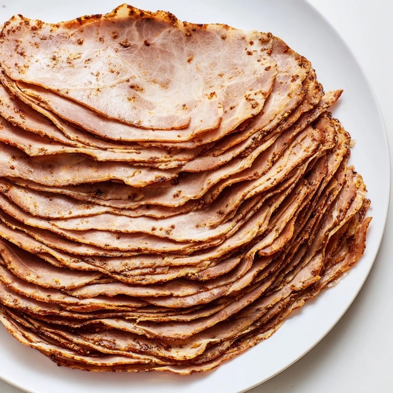 Layers of savory Turkish Döner Meat, cooked to perfection and stacked high, an aromatic and flavorful main dish.