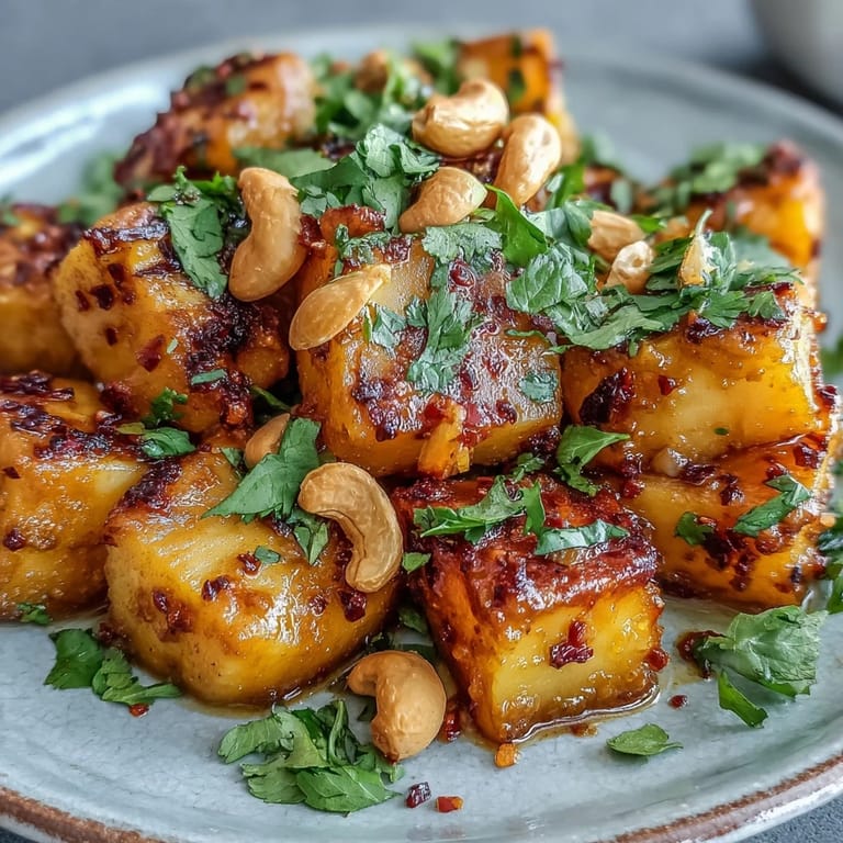 A warm skillet of curried celeriac features tender root vegetables in a spiced, aromatic sauce, ready to be served alongside fluffy basmati rice.