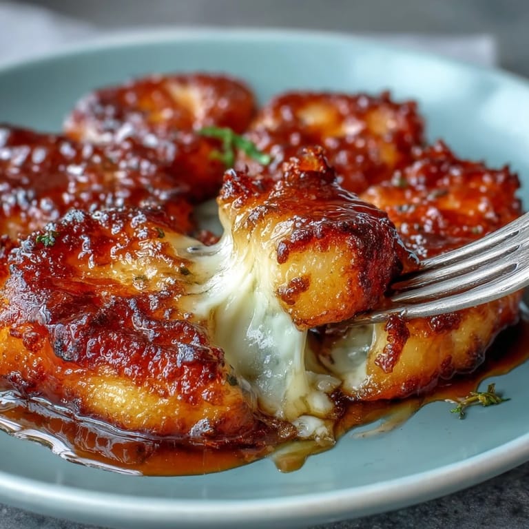 A close-up view shows a cheesy center pulling away from a Chīzu Imomochi bite.