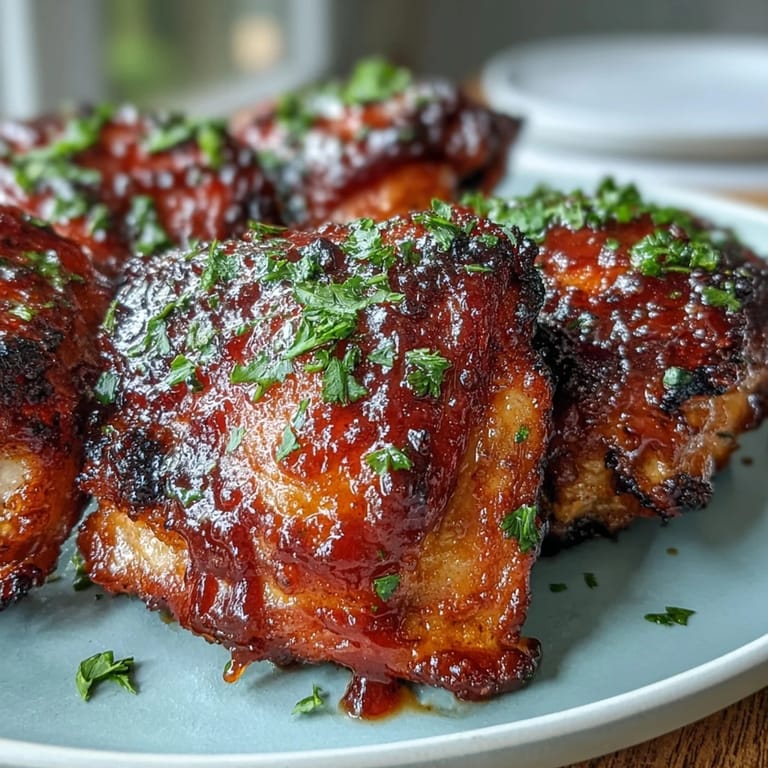 Golden, sticky guava BBQ sauce chicken thighs served with grilled pineapple rings and steamed rice for a tropical dinner.