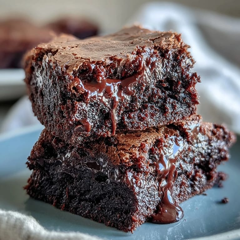 Delicious homemade sourdough discard brownies ready for slicing and serving.