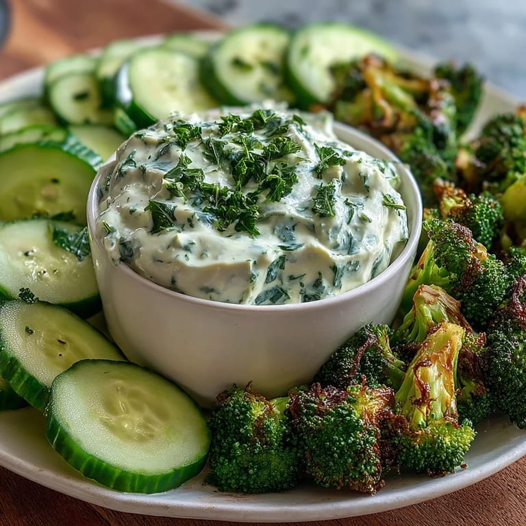 A colorful green snack board featuring crunchy vegetables and a smooth, herby avocado ranch dip for healthy entertaining.