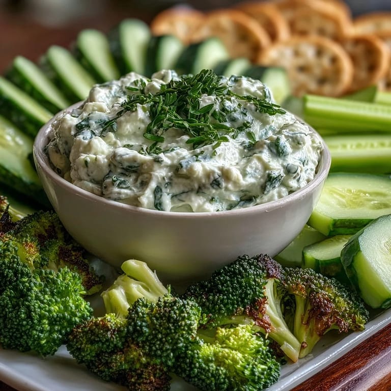 Creamy avocado ranch dip served with crisp cucumber, snap peas, and fresh green veggies on a vibrant snack board.