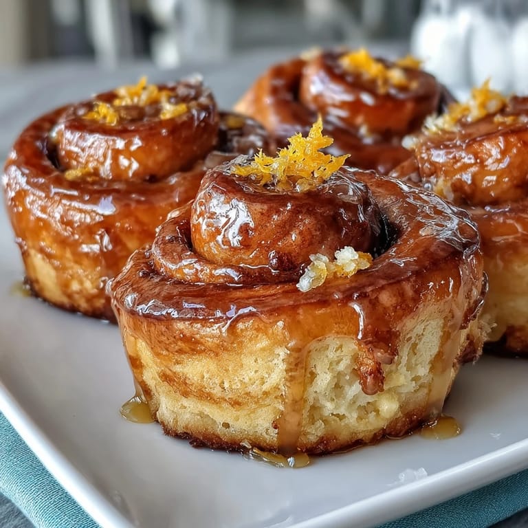 Bright and buttery mini orange rolls baked in a muffin tin, drizzled with sweet citrus glaze.