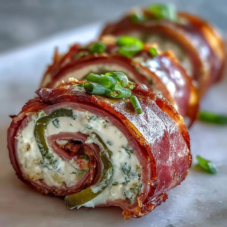 Bite into tangy dill pickles nestled in smooth cream cheese and ham for a classic ham, cream cheese, and pickle pinwheel snack.
